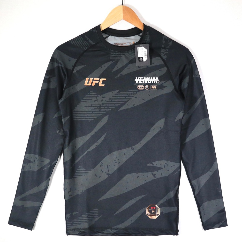Venum UFC Rashguard Mens L Black NWT Urban Camo Adrenaline Fight Week Training